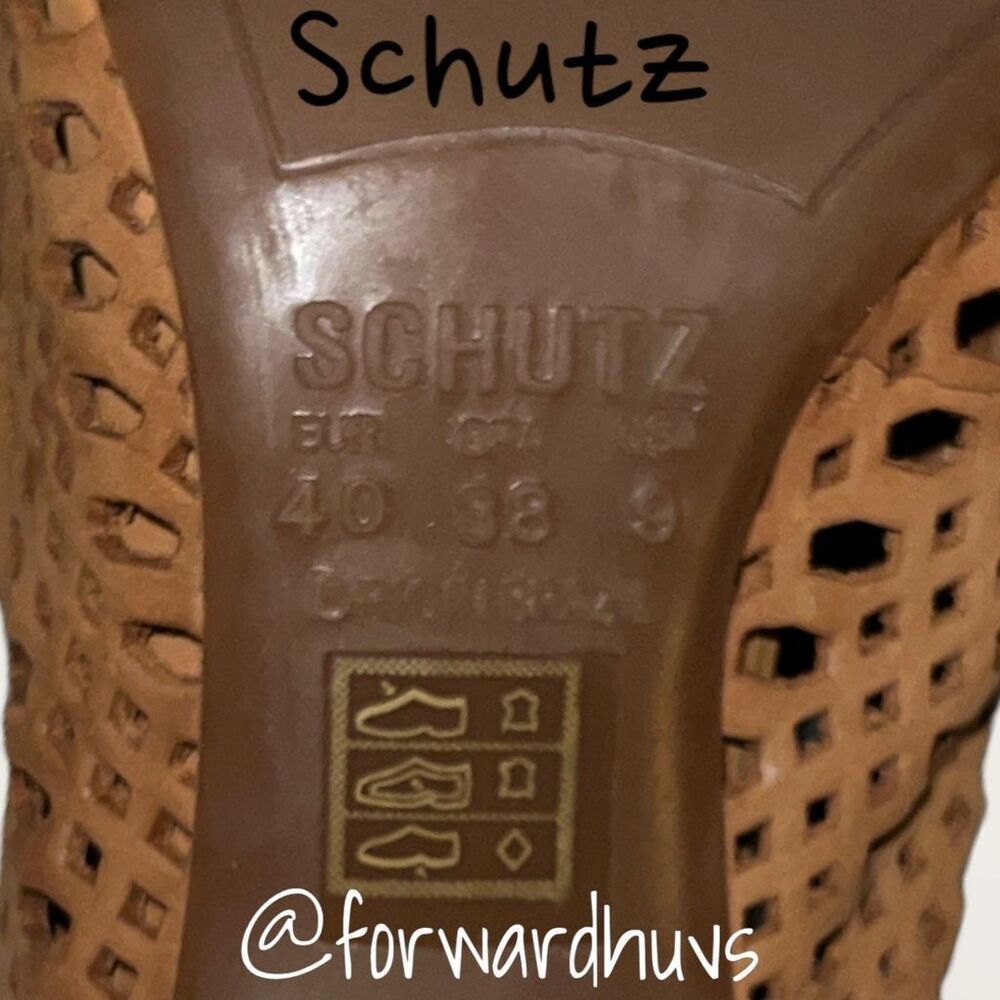 Schutz Scarpin Nobuck Biscuit Laser Cut Leather Heels Size 9 NEW - Picture 6 of 11